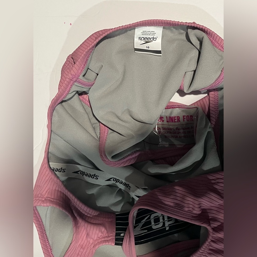Speedo Pink Ribbed Swimwear - Picture 3 of 4